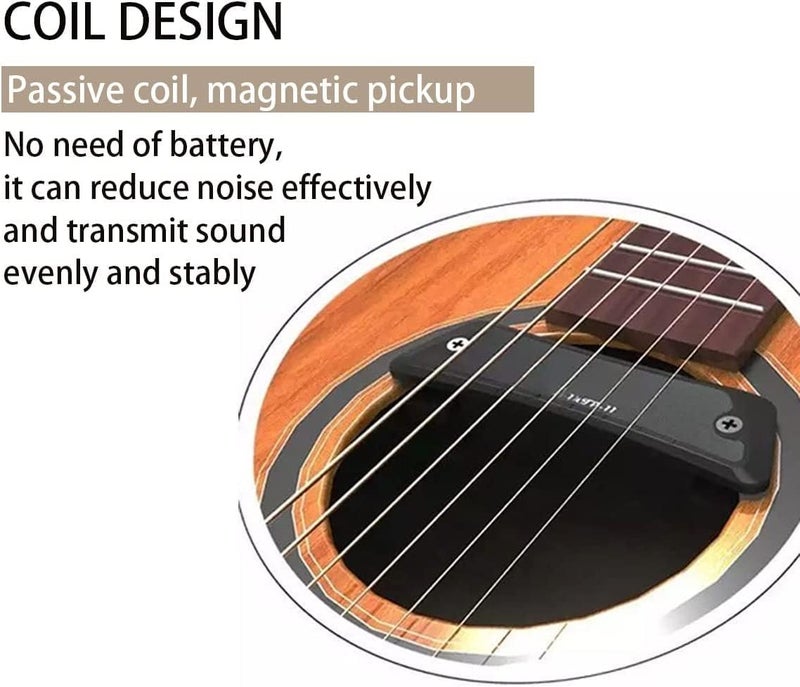 Just-pro Acoustic Guitar Pickup, Humbucker Magnetic Passive Sound-Hole Guitar Pickups with Audio Output for Acoustic Guitar - Image 3